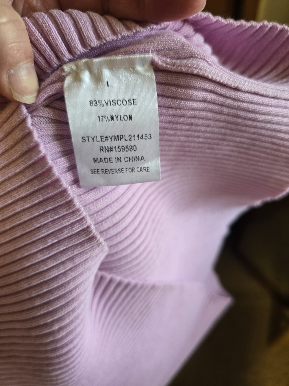 Slim Ribbed Long-Sleeve Midi Dress - Dusty Pink - Picture 6 of 15